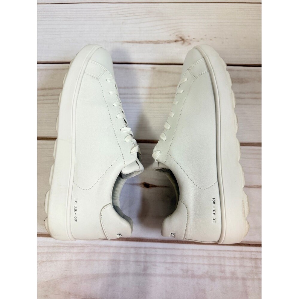 Geox Spherica Mens Leather Leisure Tennis Shoe Size 12 White Low Top Minimalist - Picture 8 of 11